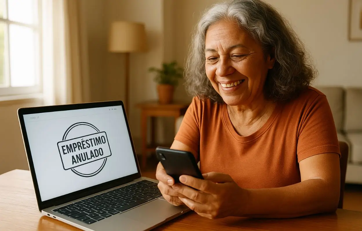 Idosa aliviada após Justiça cancelar empréstimos fraudulentos no benefício do INSS